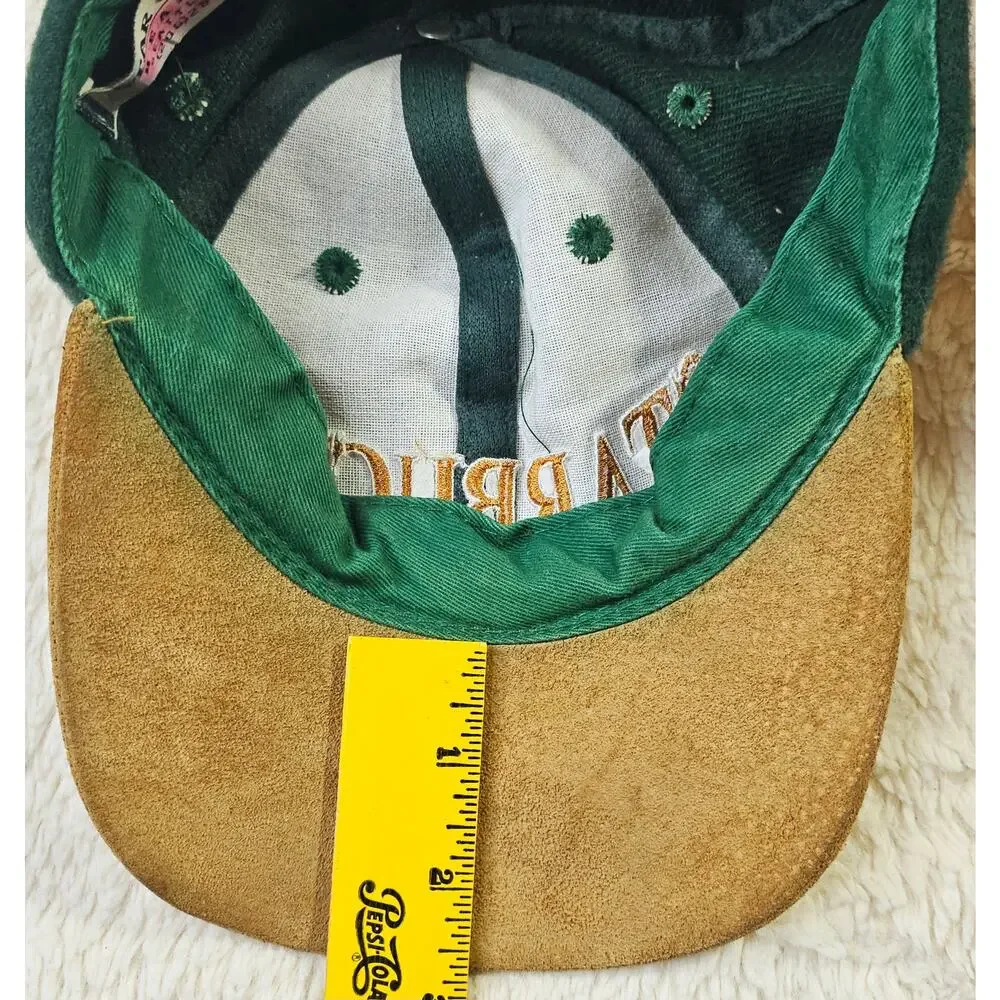 Starbucks Vintage 90s Suede n Wool Blend Rare Find Green n Beige hat. Seattle WA